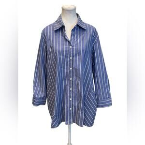 Finley Blue and White Striped Shirt Size:L